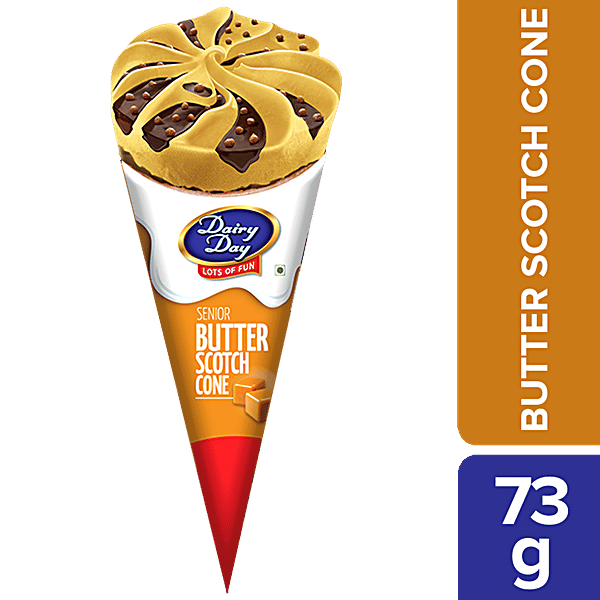 Buy Dairy day Senior Butterscotch Cone Ice Cream Rich & Creamy Online