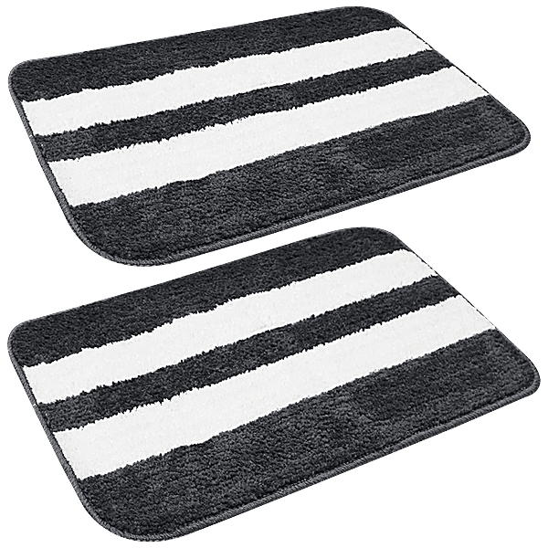 Buy JBG Home Store Anti-Slip Microfibre Bathmat Stripe - Grey (40cm x 60cm)  Online at Best Price of Rs 299 - bigbasket