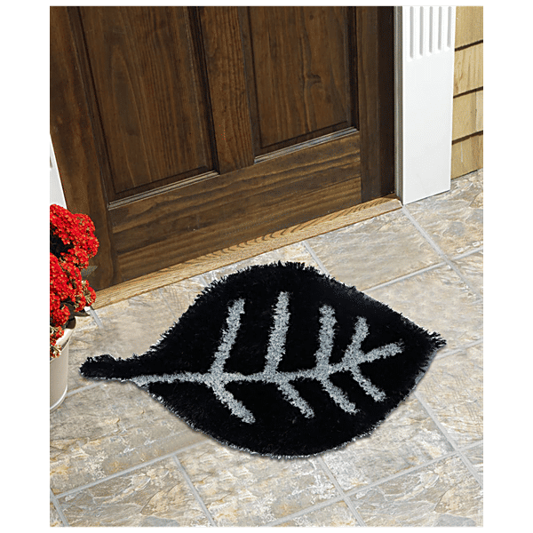 Buy JBG Home Store Door Mat Black, Leaf Shaped, For Home Entrance