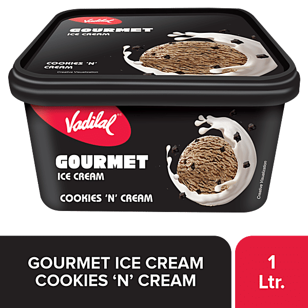 Buy VADILAL Gourmet Ice Cream Cookies N Cream, Crunchy & Chocolatey