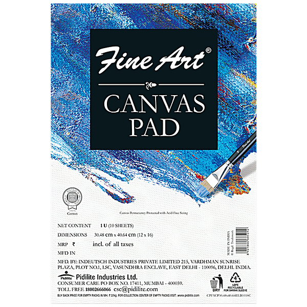 Buy Fine Art Cotton Acrylic Painting Canvas Pad Sturdy, Long Lasting, 10 Sheets Online at Best