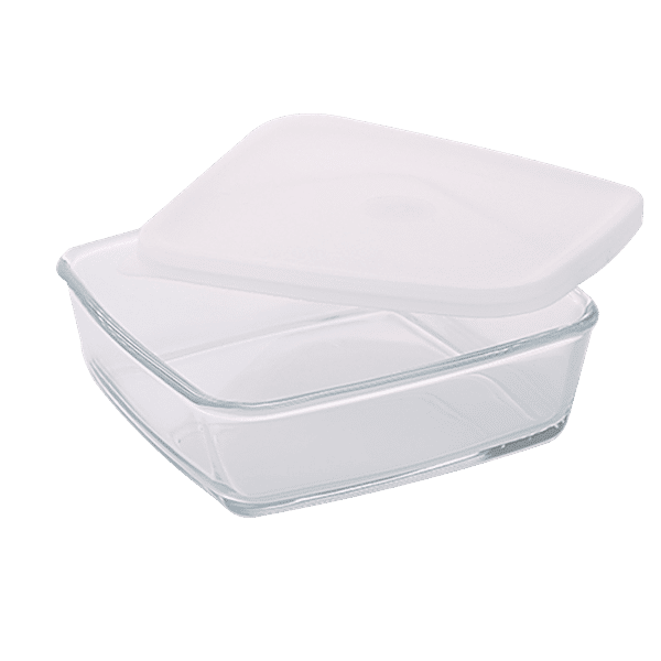 Buy Borosil Borosilicate Glass Baking Dish With Lid Square, Microwave Safe & Oven Safe Online