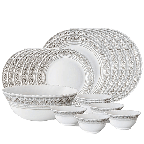 Buy Larah by Borosil Dinner Set Opalware, Classic, White Online at Best Price of Rs 1999