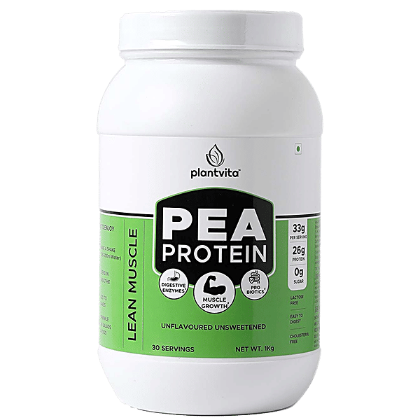 Buy PlantVita Pea Protein Powder Unflavoured, Unsweetened, For Muscle