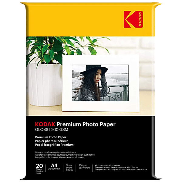 Buy Kodak Premium Glossy A4 Photo Paper 200 GSM Online at Best Price
