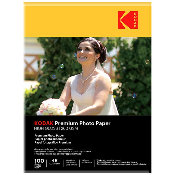 Buy Kodak Premium Glossy 4R Photo Paper 260 GSM, 102 mm x 152 mm
