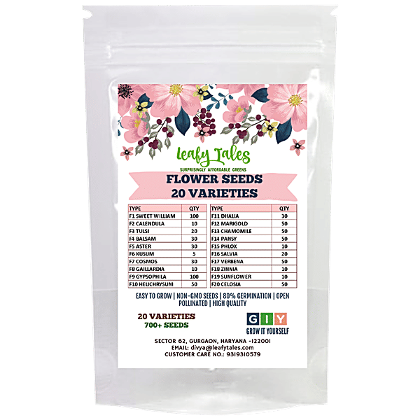 Buy Leafy Tales Flower Seeds NonGMO, Easy To Grow, For Gardening, 20