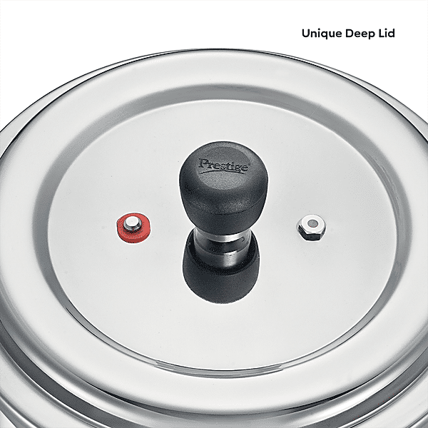 Prestige 4L Alpha Deluxe Induction Base Stainless Steel Pressure Cooker,  4.0-Liter , Silver