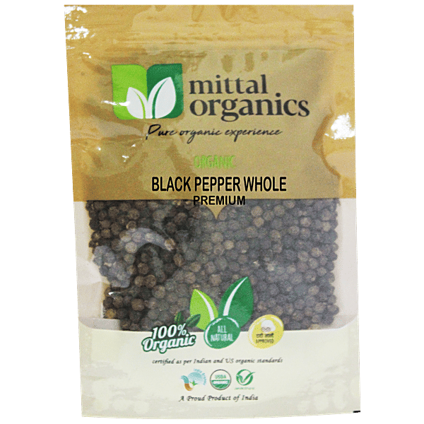 Buy MITTAL ORGANICS Black Pepper Whole Premium, Adds Aroma & Flavour