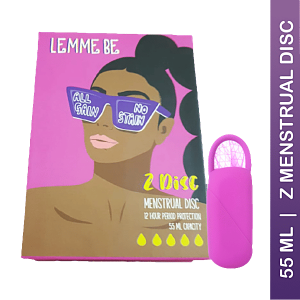 Buy Lemme Be Z Menstrual Disc With Soft Pouch 12 Hour Protection