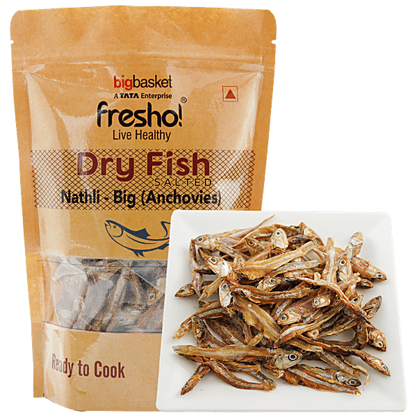 Buy fresho! Dry Fish Nathli/ Anchovies Big, Salted With Head, Protein