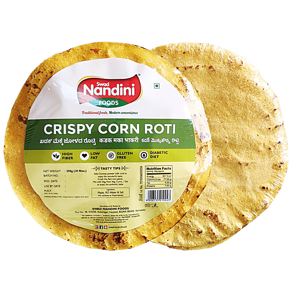 Buy SWAD NANDINI FOODS Crispy Corn Roti High In Fibre, GlutenFree