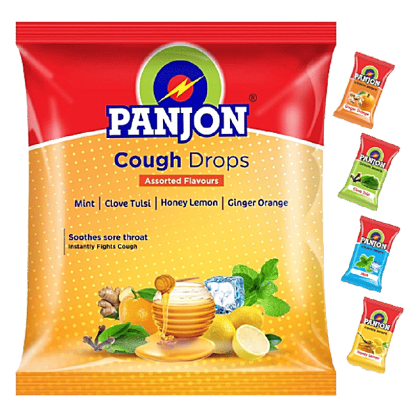 Buy Panjon Cough Drops Mixed Flavours Honey, Mint, Clove,Tulsi