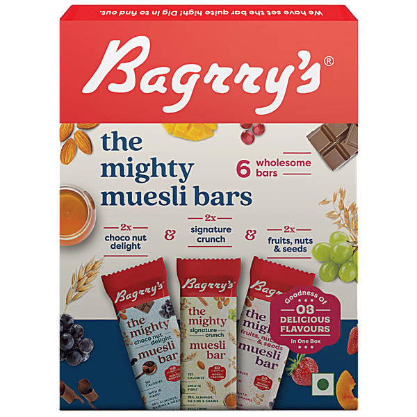 Buy Bagrrys The Mighty Muesli Bars Wholesome, Provides Energy, Rich