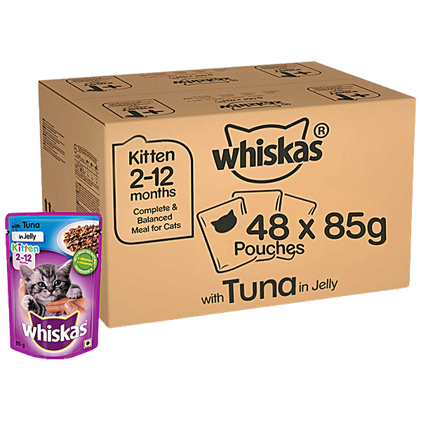 Buy Whiskas Wet Cat Food Kittens , 212 Months, Tuna In Jelly Flavour