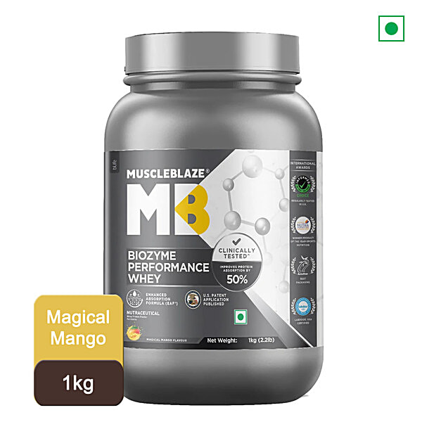 Buy MuscleBlaze Biozyme Performance Whey Protein Magical Mango Online