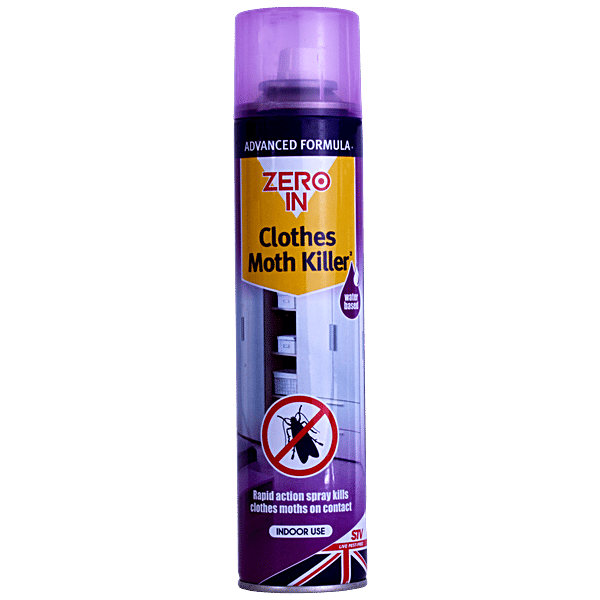 Buy Zero In Clothes Moth Killer Aerosol Advanced Formula For Indoor Use, Spray In Wardrobes