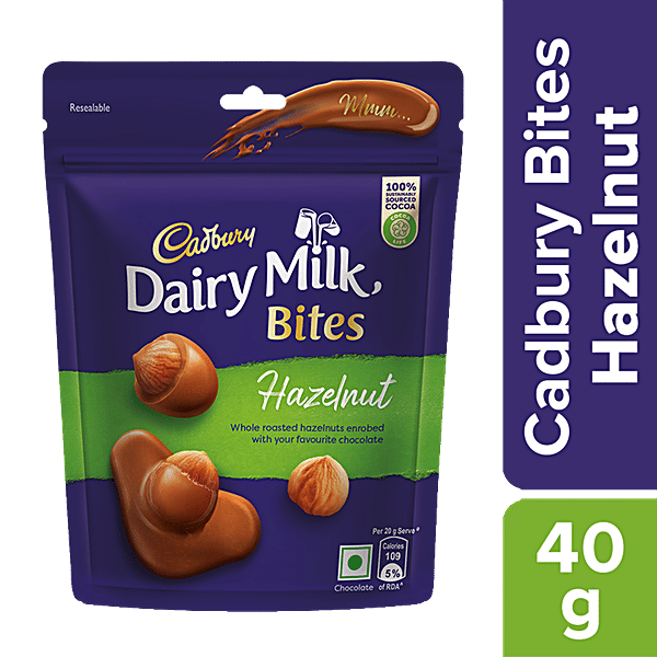 Buy Cadbury Dairy Milk Bites Hazelnut, Roasted & Chocolate Coated