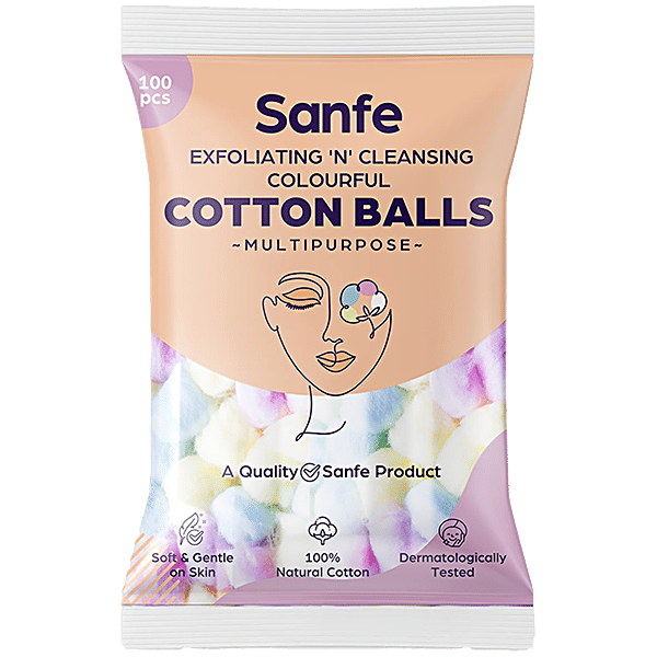 Buy Sanfe Exfoliating 'N' Cleansing Colourful Cotton Balls Online at