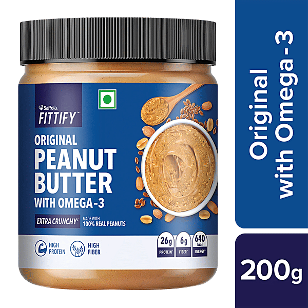 Buy Saffola FITTIFY Original Peanut Butter with Omega3 Extra Crunchy Online at Best Price of Rs