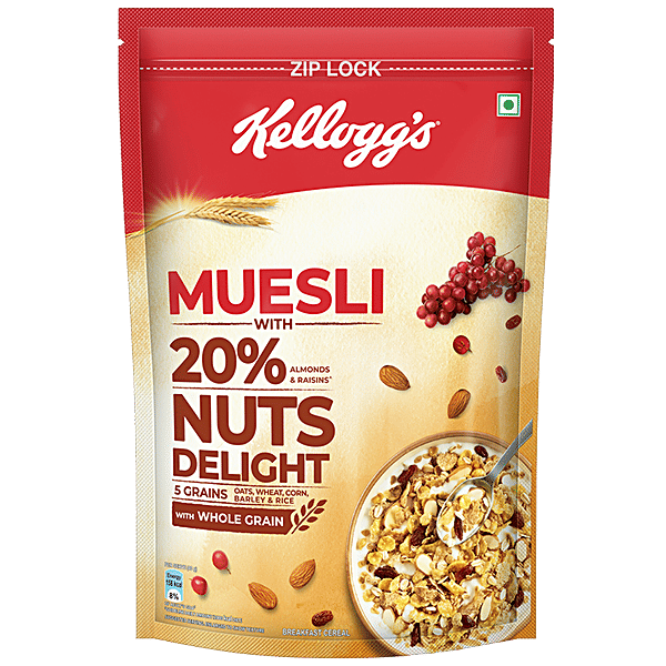 Buy Kelloggs Muesli 20 Nuts Delight, Multigrain Breakfast Cereal