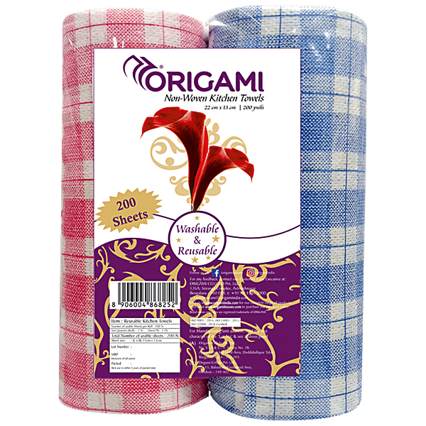 Buy Origami NonWoven Kitchen Towel 1 Ply, Washable, Reusable Online at Best Price of Rs 299