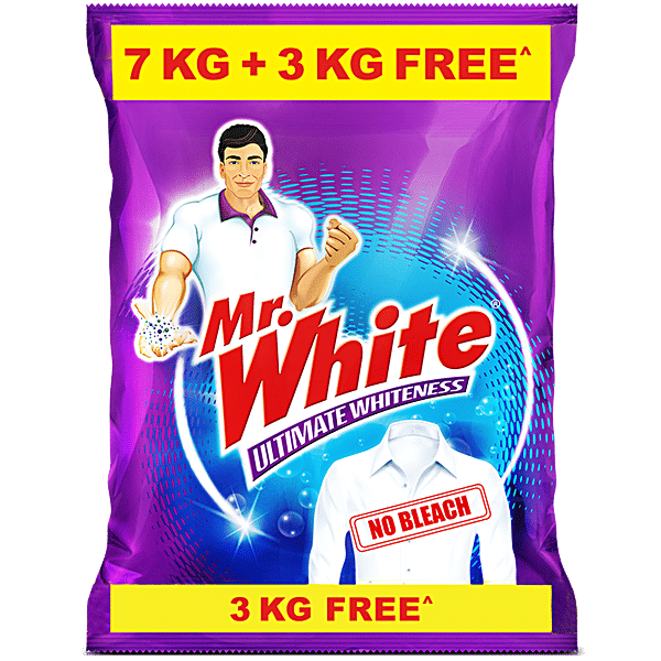 Buy Mr. White Detergent Powder No Bleach Formula, LongLasting
