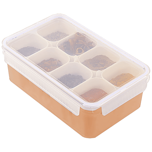 Buy Unica Masala Box Storage Container Transparent & Yellow, Airtight