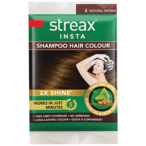 Buy Streax Insta Shampoo Hair Colour Almond Oil & Noni Extract, 100