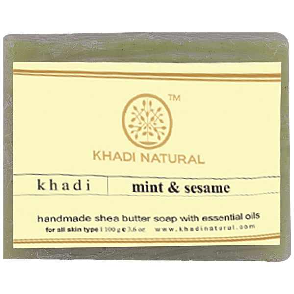 Buy Khadi Natural Mint & Sesame Seeds Handmade Soap Improves Skin