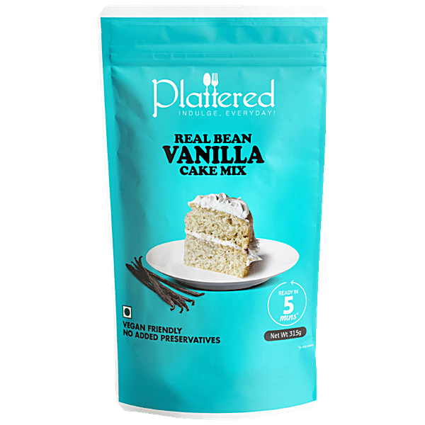 Buy PLATTERED Real Bean Vanilla Cake Mix Vegan Friendly, Soft & Fluffy, Healthy, Yummy Online