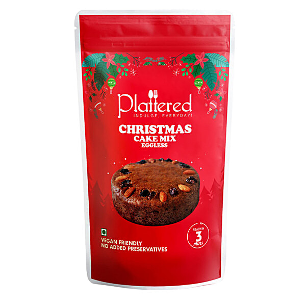 Buy PLATTERED Christmas Cake Mix Eggless, Zero Refined Flour, Healthy