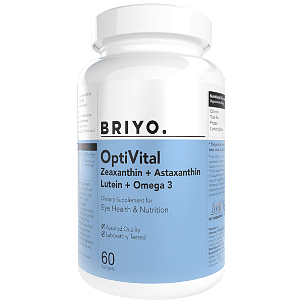 Buy Briyo Optivital Softgels Lutein, Zeaxanthin, Astaxanthin & Omega
