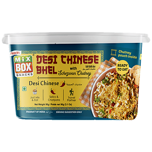 Buy Pravin Mixbox Desi Bhel With Schezwan Chutney, Spicy, Ready To