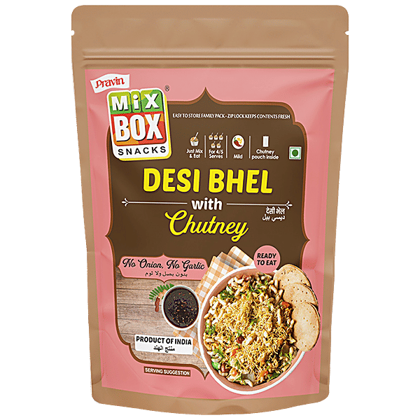 Buy Pravin Mixbox Desi Bhel With Chutney, No Onion, No Garlic