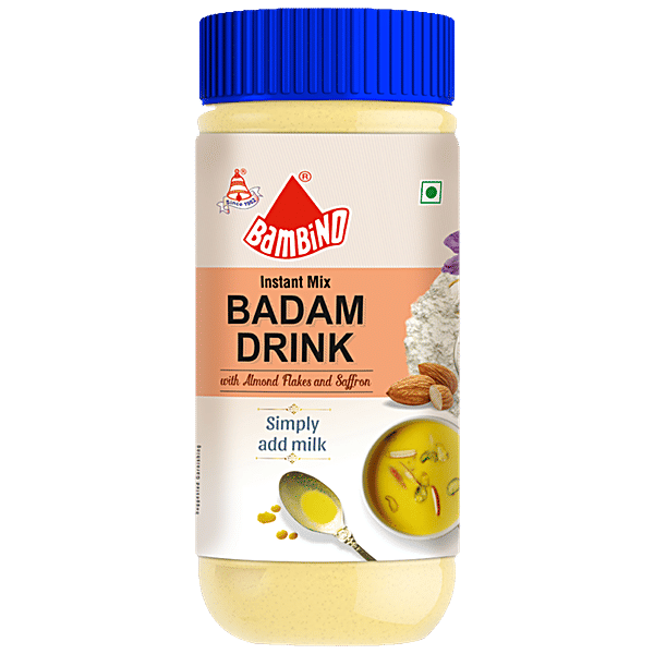Buy Bambino Badam Drink Instant Mix, Healthy, Almond Flakes & Saffron
