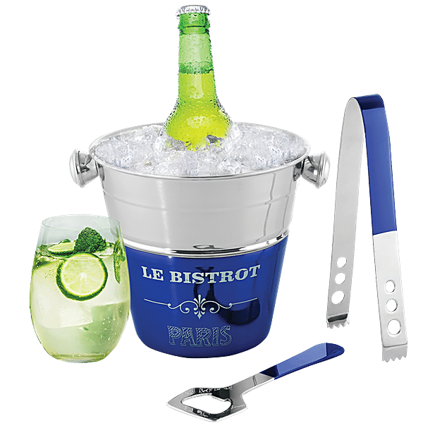 Buy Urban Chef Stainless Steel Bar Accessories Blue, Ice Bucket