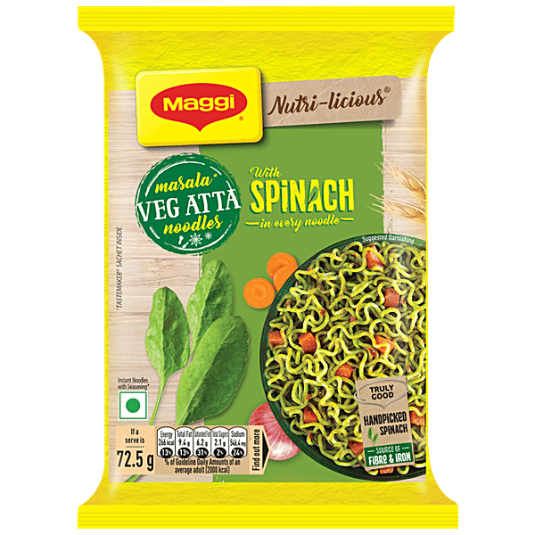 Buy MAGGI NutriLicious Masala Veg Atta Noodles With Spinach Rich In