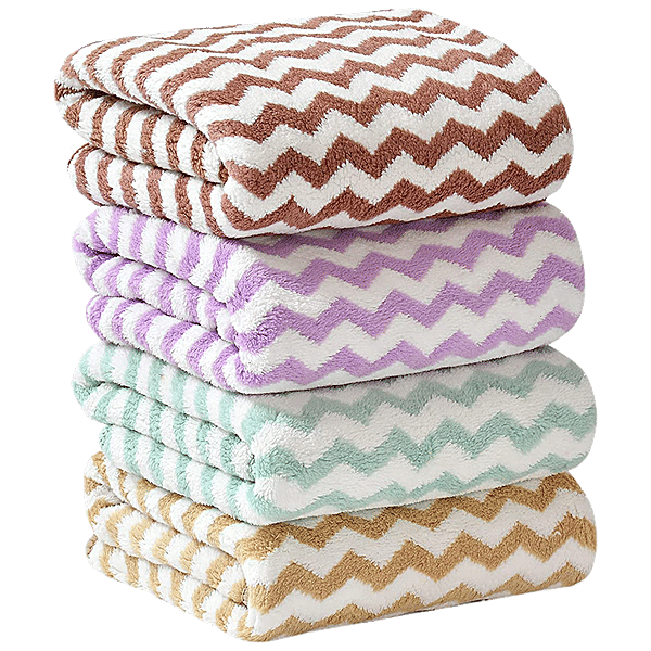 Buy JBG Home Store Microfiber Hand Towels Soft, Zigzag Pattern, 41 x 61 cm, Multicolour Online