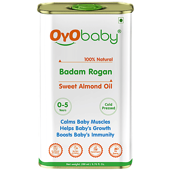 Buy OYO BABY Badam Rogan Sweet Almond Oil ColdPressed, Calms Muscles