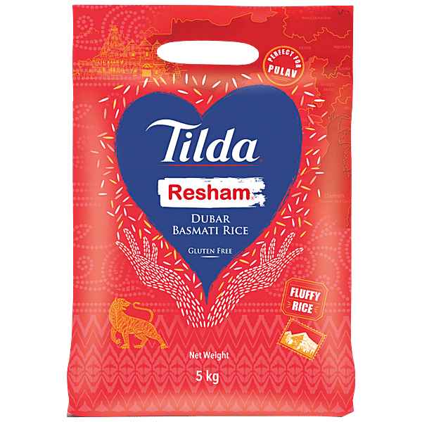 Buy Tilda Resham Dubar Basmati Rice Gluten Free, Rich Texture & Aroma