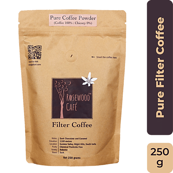 Buy Rosewood Cafe Pure Filter Coffee Powder Strong, Dark, Chemical