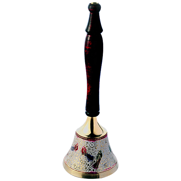 Buy Decan Brass Mandir Bell With Wooden Handle Elegant, Premium, Durable, White Online at Best