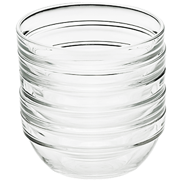 Buy Borosil Stackable Glass Bowl Set Transparent, Microwave Safe, Borosilicate Online at Best