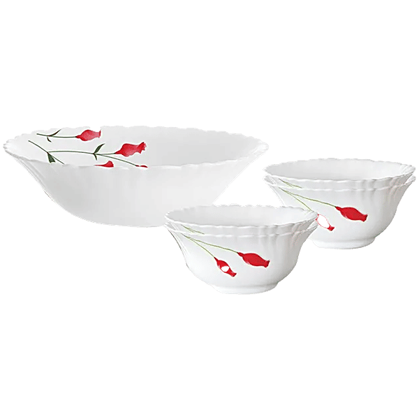 Buy Larah by Borosil Diana Opal Ware Pudding Set Microwave Safe
