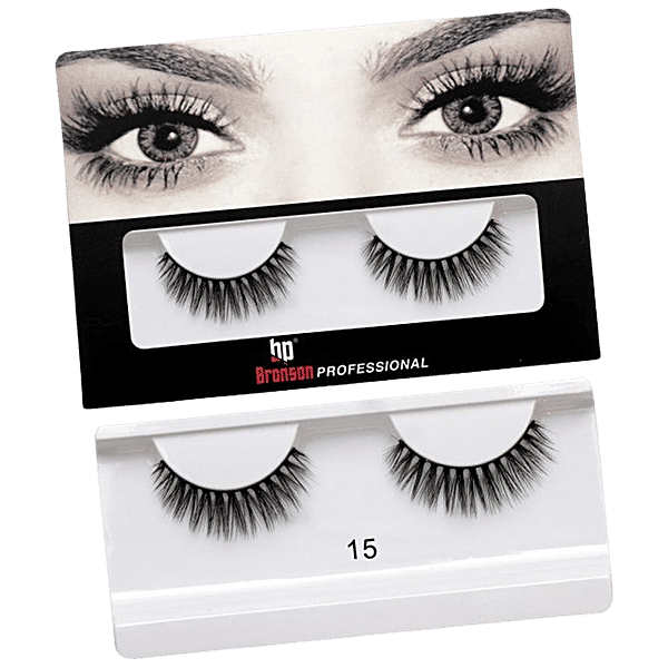 Buy Bronson professional False Eyelashes 15, 3D Effect, Synthetic