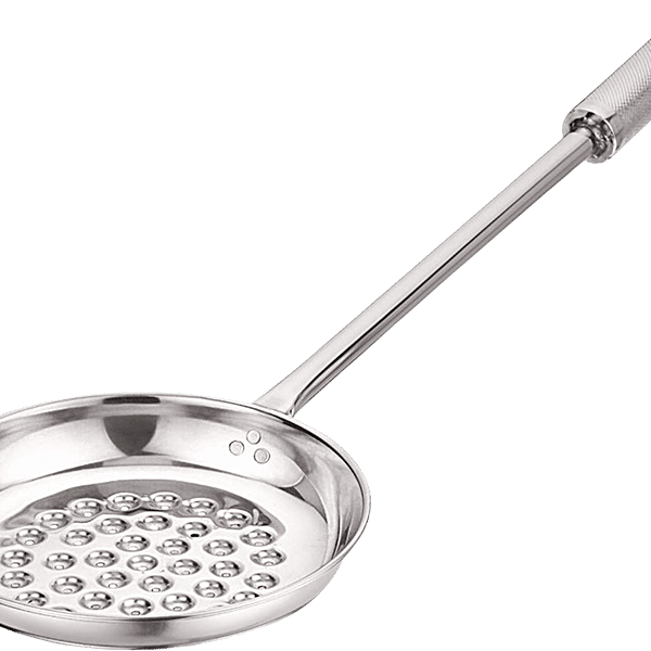 Ladle With Holes Wooden Long Handel Stainless Steel Boondi