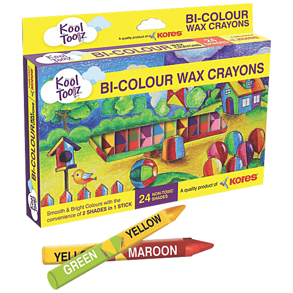 Buy Kores Bi Colour Wax Crayons 24 Shades, Rich Bright Colours Online