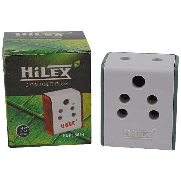 Buy Hilex 3 Pin Multi Plug Socket HE PL6655, 10 AMP, Compatible With
