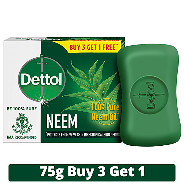 Buy Dettol Neem Bathing Soap Bar 100 Pure Neem Oil Online at Best